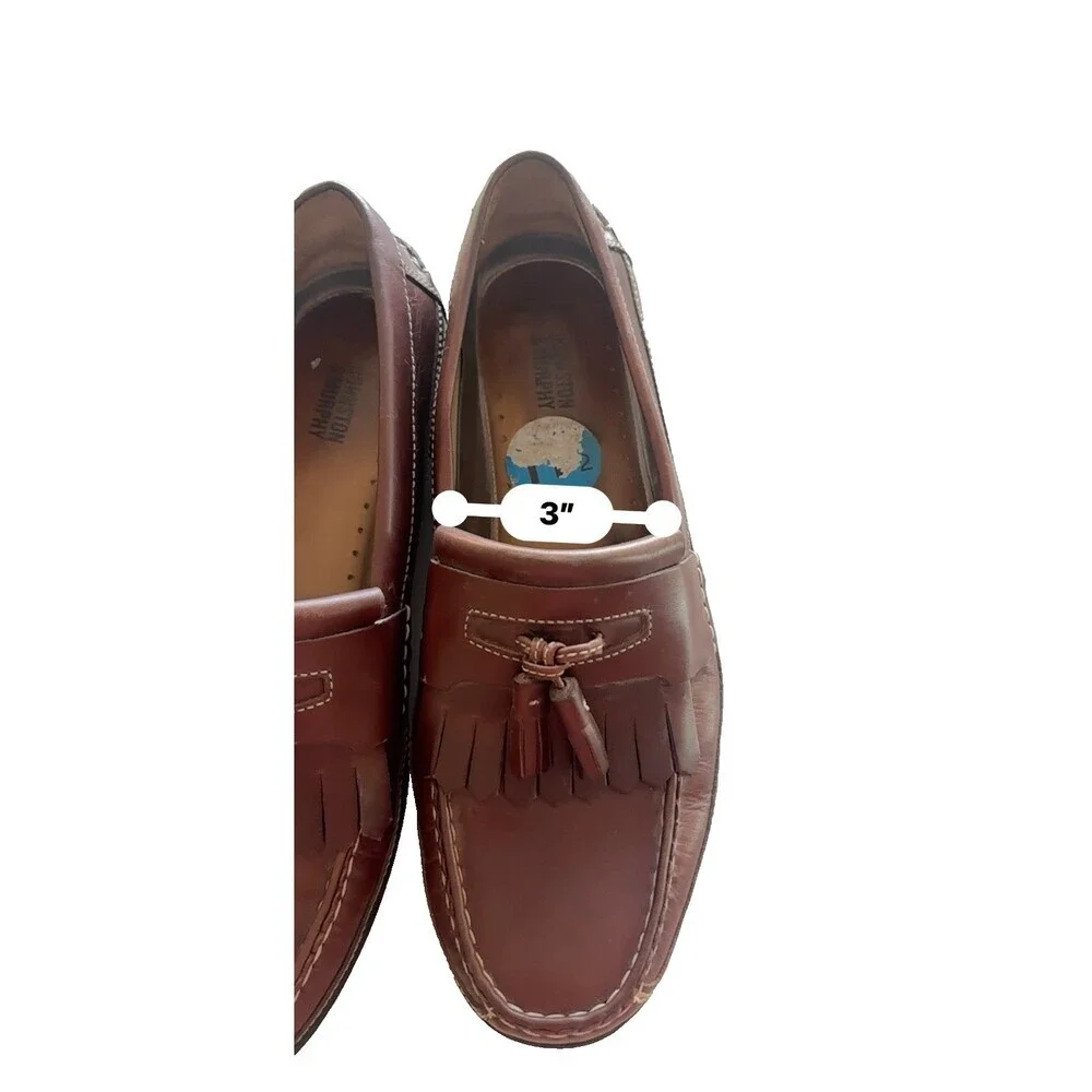 Johnston & Murphy Halsey Loafers Men's 11.5 M Brown Woven Kiltie Tassel 20-2394